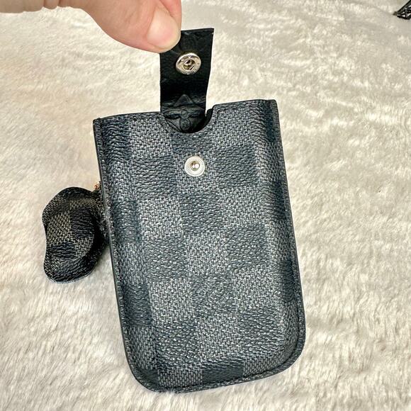 Louis Vuitton Damier Graphite black Card case keychain converted CUSTOM - Picture 7 of 16